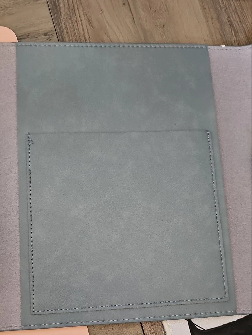 New Erin Condren Slate Blue Leather Folio Notebook